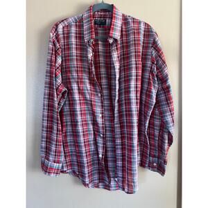 Royal Knight Permanent Press Red Plaid Shirt Vintage | Size L 16-16½ | 70s Mens